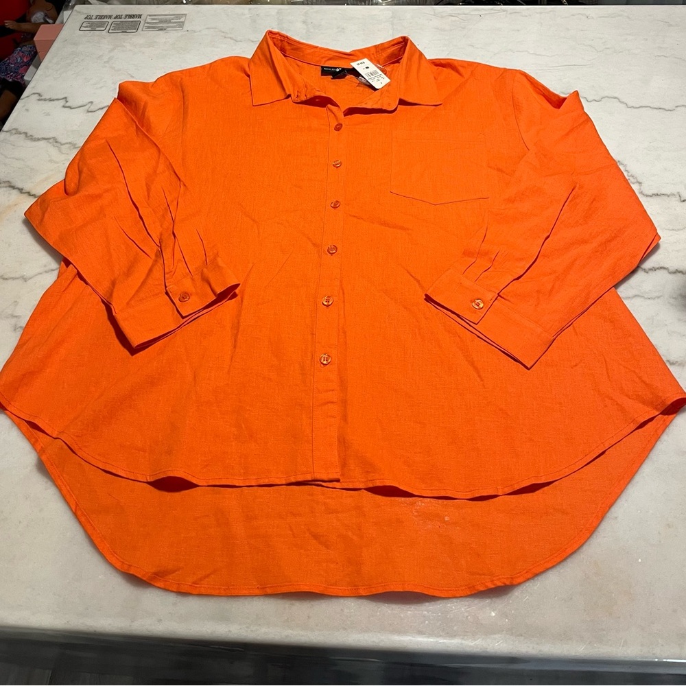 Ashley Stewart Vibrant Orange Shirt